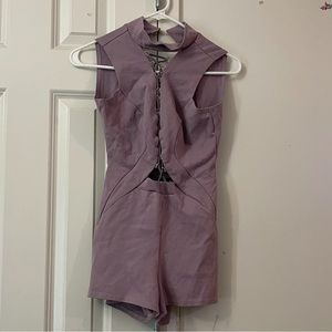 Lavender jumpsuit short gently used rave/club wear lac bleu size medium